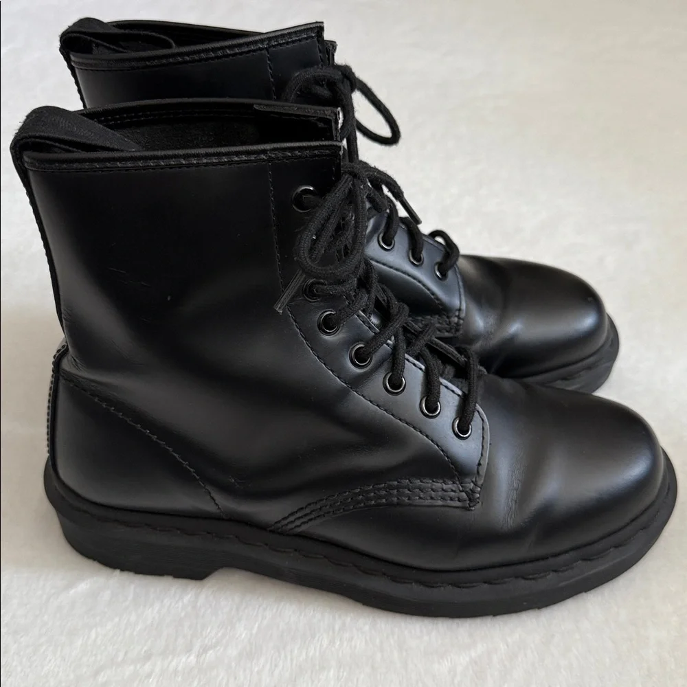Dr. Martens Black Leather Lace-Up Combat Boots